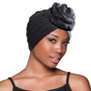 #328 Evolve Top Knot Turban Black (4PC)