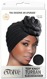 #328 Evolve Top Knot Turban Black (4PC)