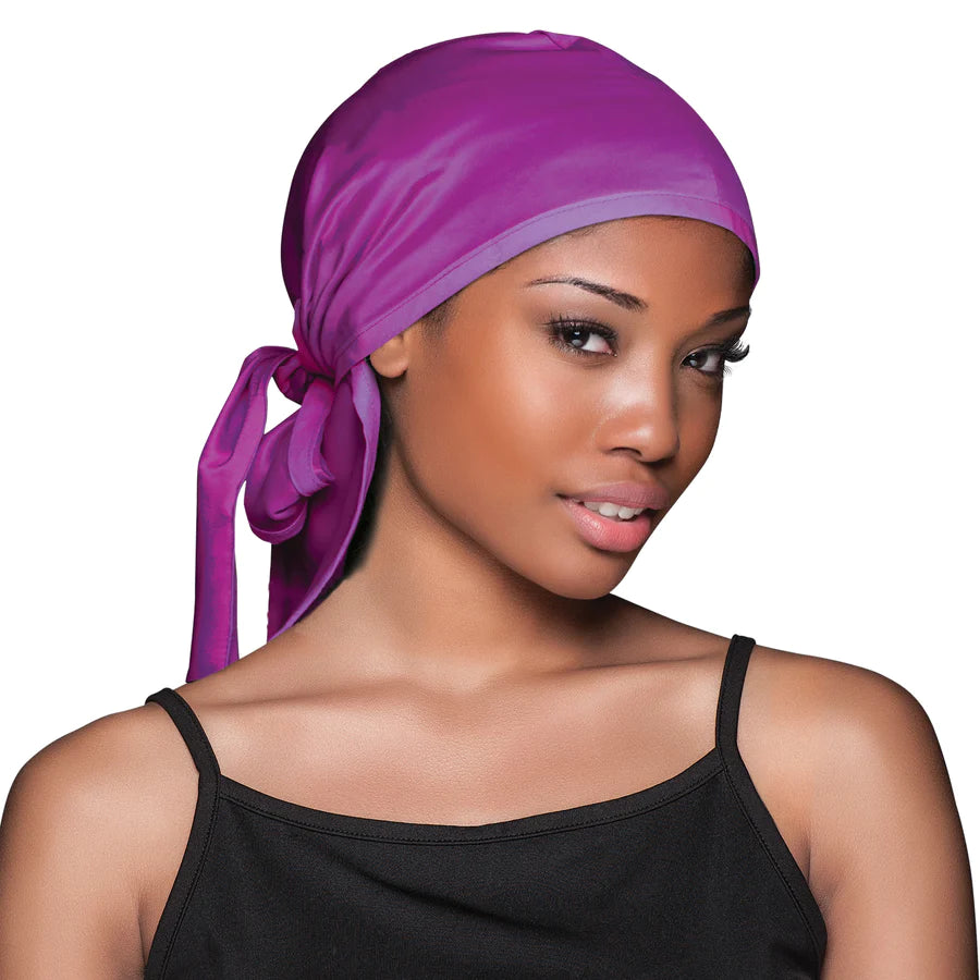 #4409 Evolve Satin Wrap Cap Purple (6PC)