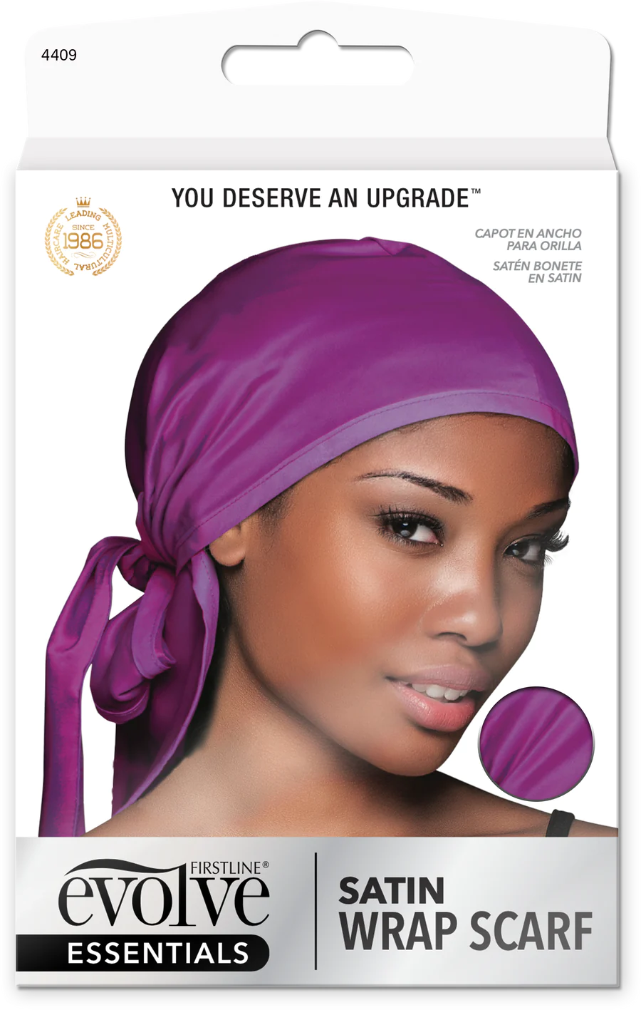 #4409 Evolve Satin Wrap Cap Purple (6PC)