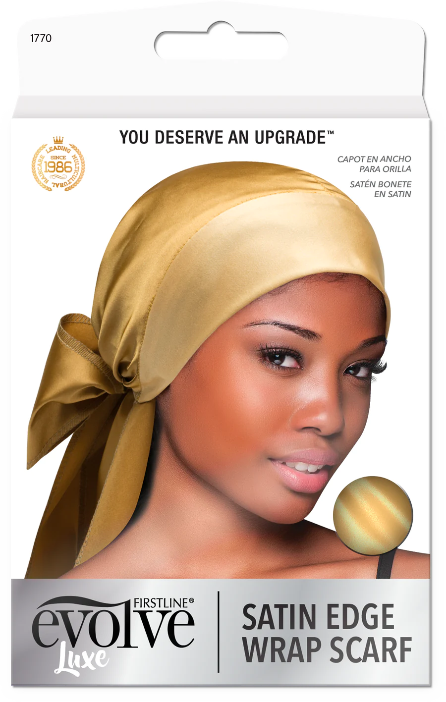 #1770 Evolve Satin Edge Wrap Scarf Champagne (6PC)