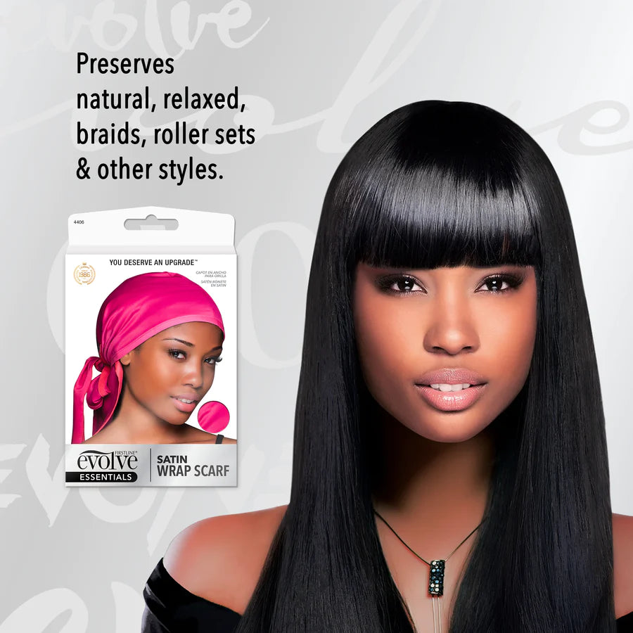 #4406 Evolve Satin Wrap Scarf Fuchsia (6PC)