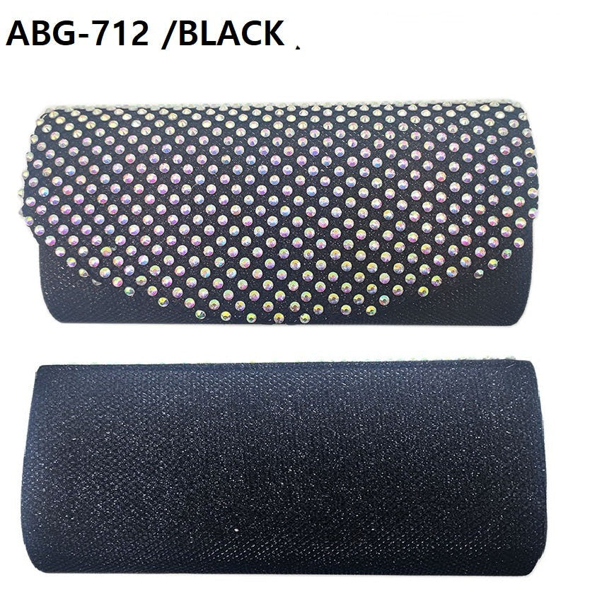 Fashion Rhinestone Clutch Bag #ABG712 Black (PC)