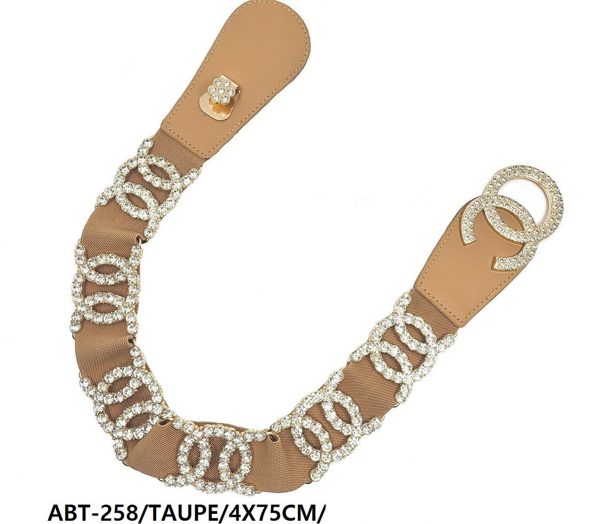 Fashion Rhinestone Taupe Belt #ABT258 (PC)