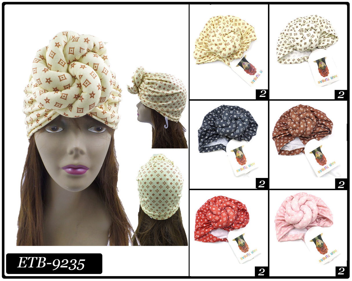 Big Knotted Fashion Design Turban #ETB9235 (12PC)