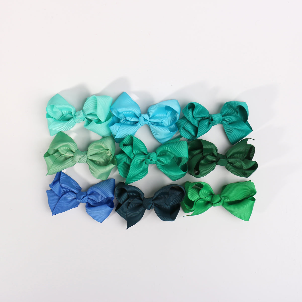 SMALL HAIRBOW DARK GREEN MIX #ELC1364.2 (24PC)