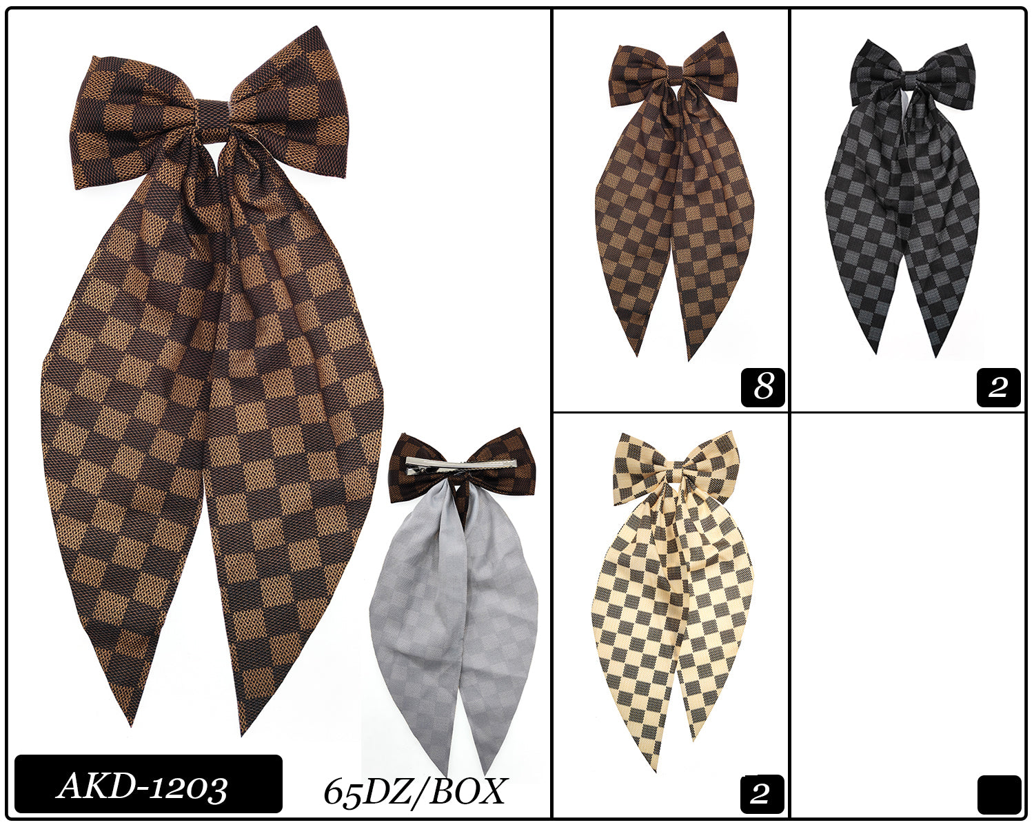 Fashion Long Strand Hairbows #AKD1203 (12PC)