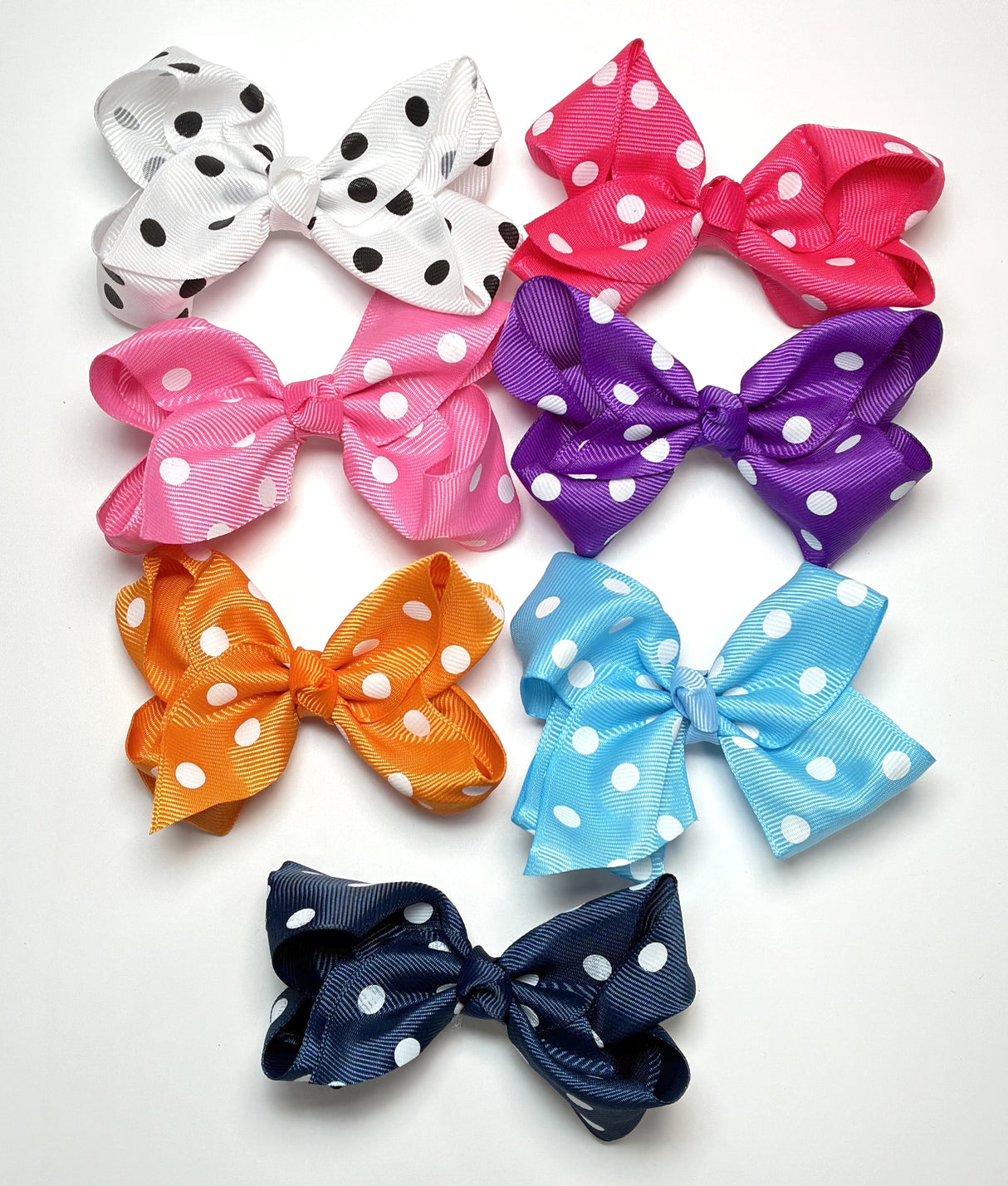 Fashion Polka Dot Design Small Hairbows #EKD1341PD (24PC)