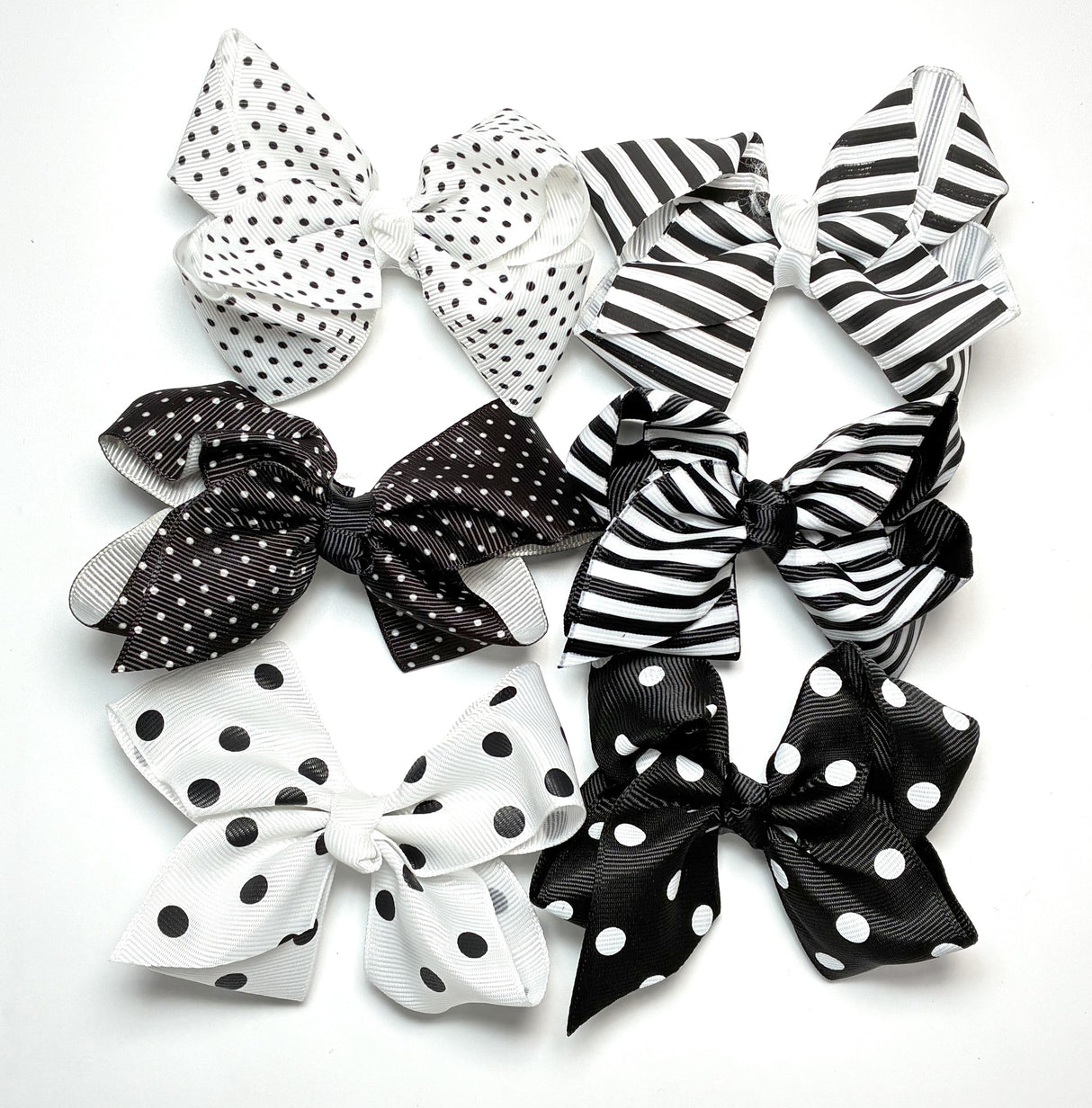 Fashion Polka Dot/Striped Small Hairbows #EKD1474 (24PC)