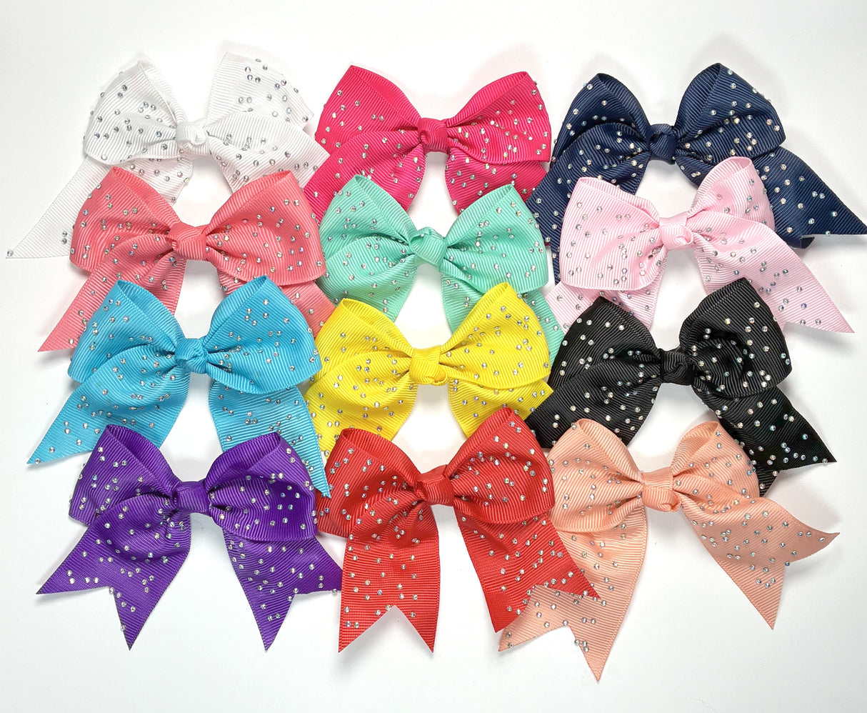 Fashion Rhinestone Small Cheer Hairbows #EKD9401A (24PC)
