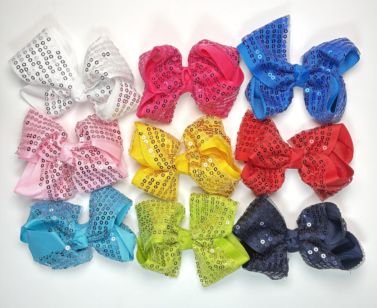 Fashion Sequin Design Small Hairbows #ELC1772B (24PC)