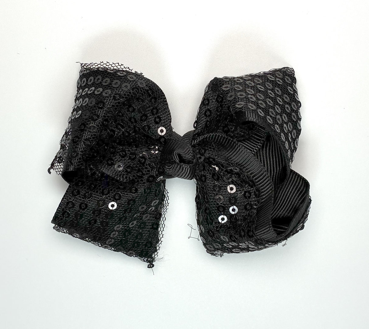 Fashion Sequin Black Small Hairbows #ELC1772BK (24PC)