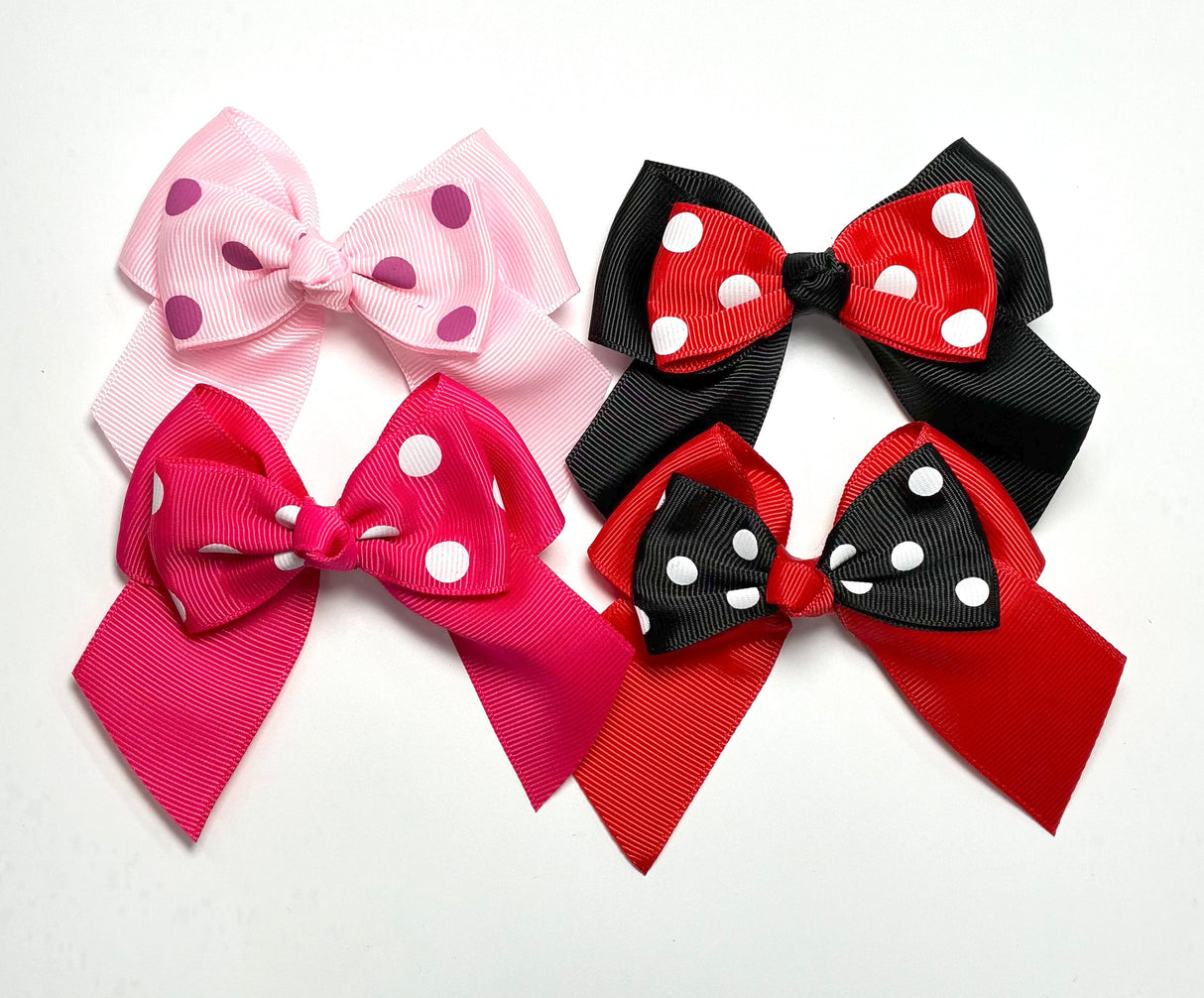 Fashion Polka Dot Small Cheer Hairbows #ETP2456 (24PC)