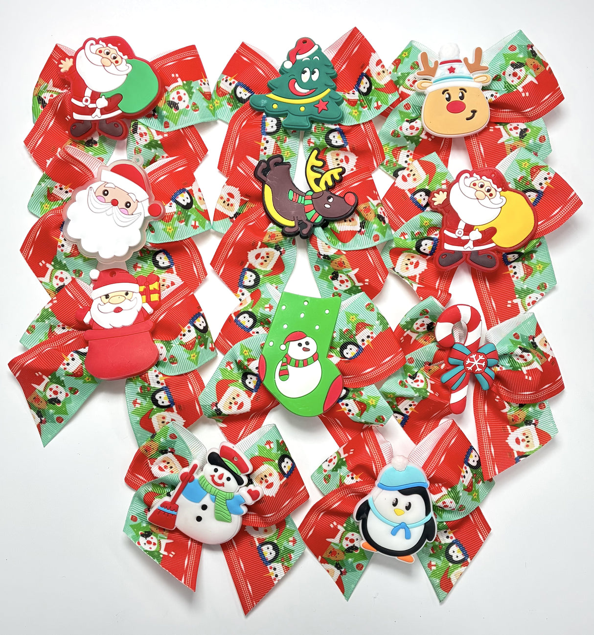 Fashion Christmas Design Small Cheer Hairbows #MKC4002 (2 Dozen)