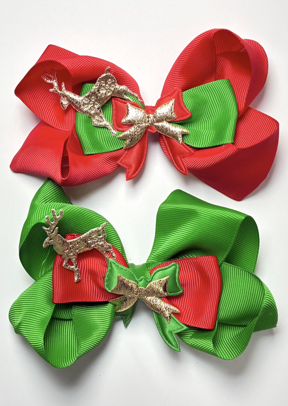 Fashion Christmas Design Large Hairbows #QR2237 (12PC)