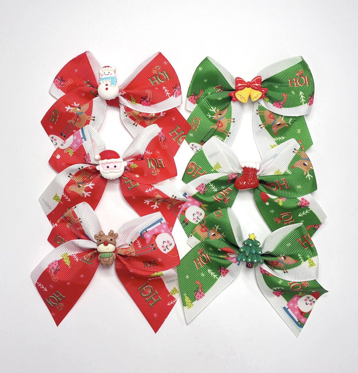 Fashion Christmas Design Small Cheer Hairbows #QR2245 (2 Dozen)