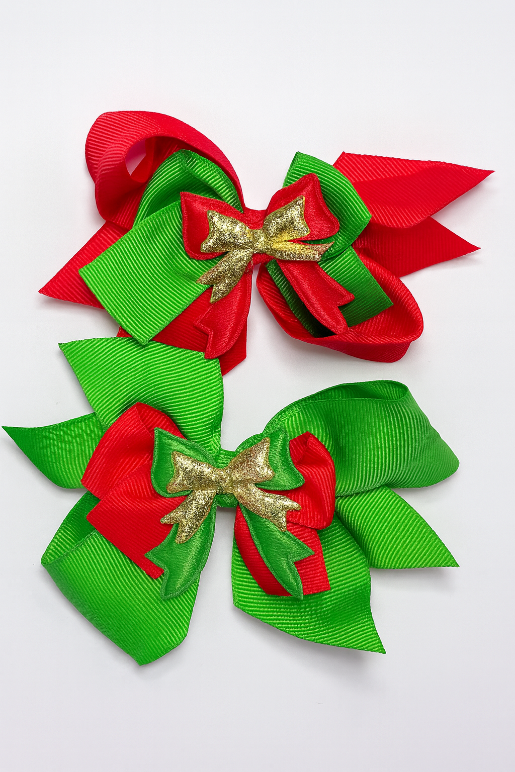 Fashion Christmas Glitter Bow Design Small Hairbows #QR2247 (2 Dozen)