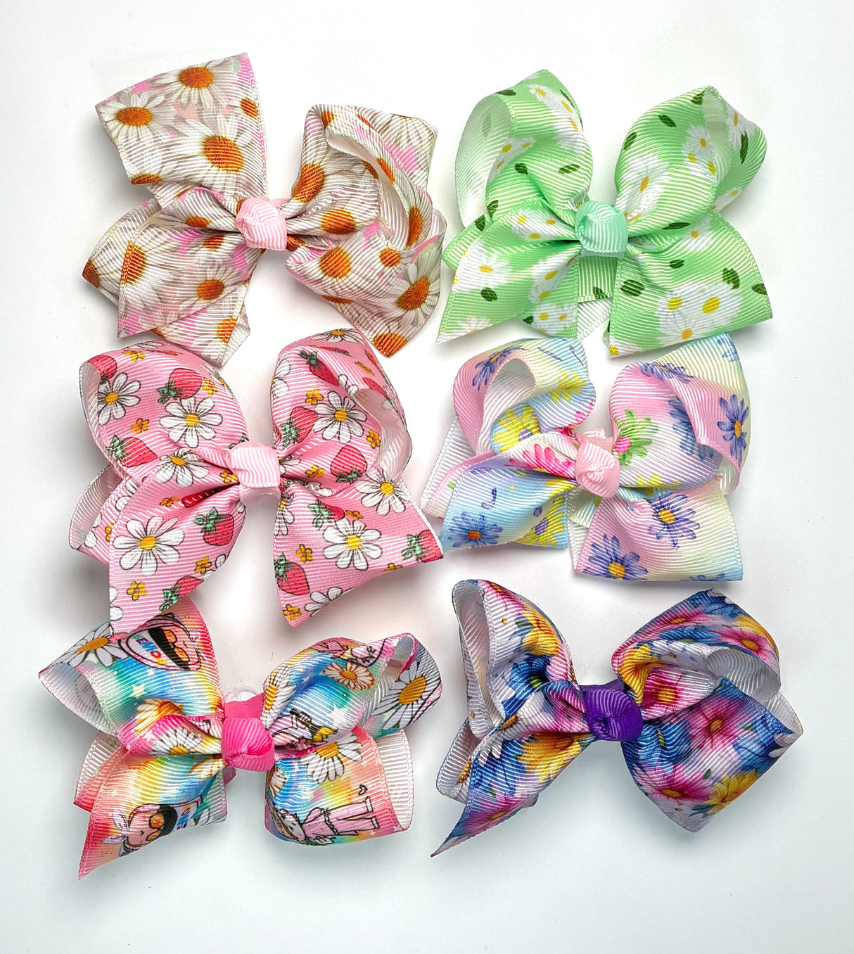 Fashion Floral Pattern Small Hairbows #RBW1136R6 (24PC)