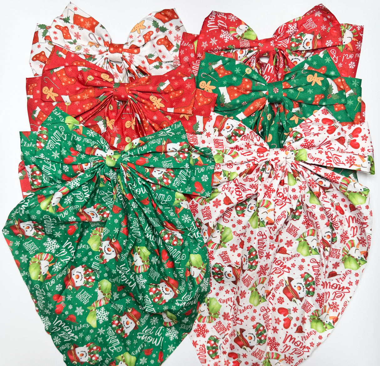 Fashion Christmas Design Long Tail Hairbows #QR2231 (12PC)