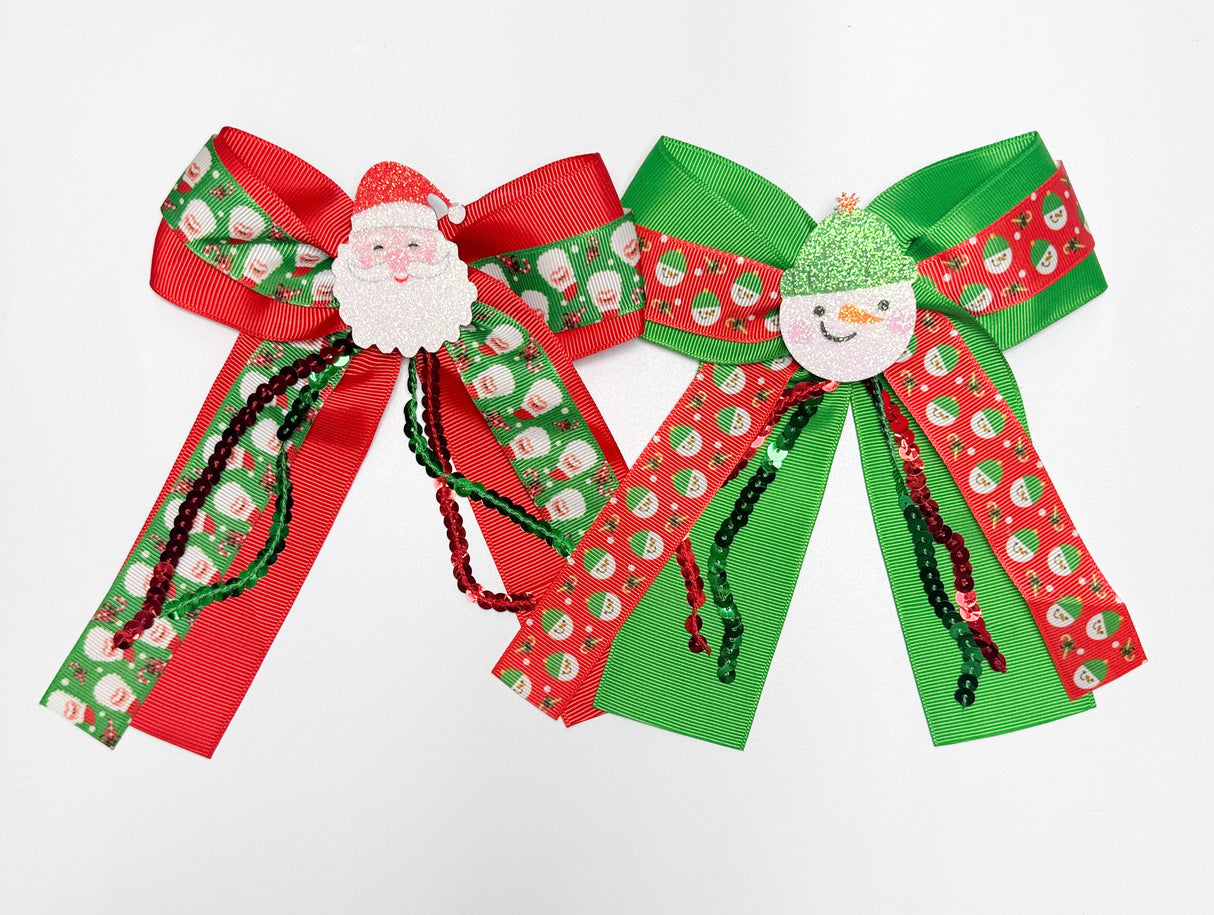 Fashion Christmas Design Hairbows #RBW1015R (12PC)