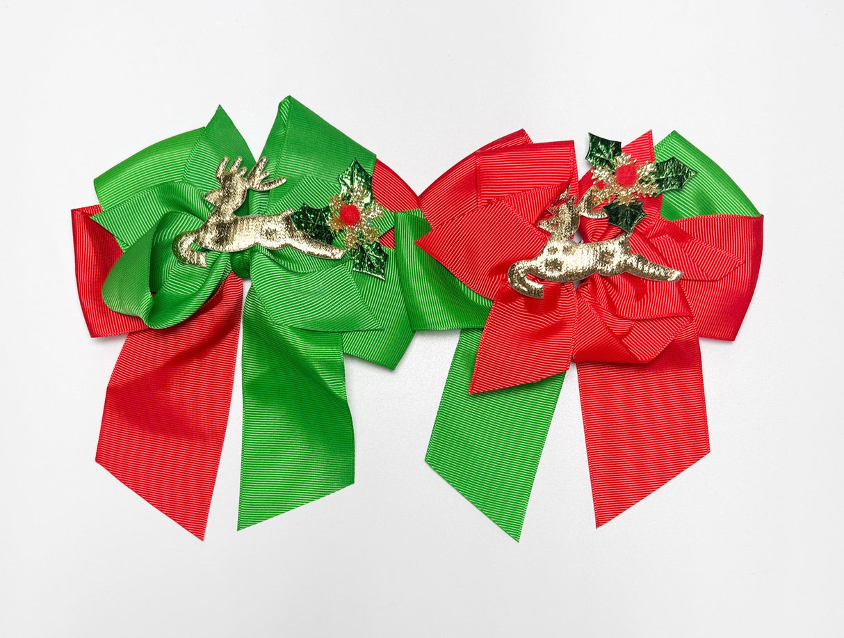 Fashion Reindeer Design Hairbows #QR2239 (12PC)