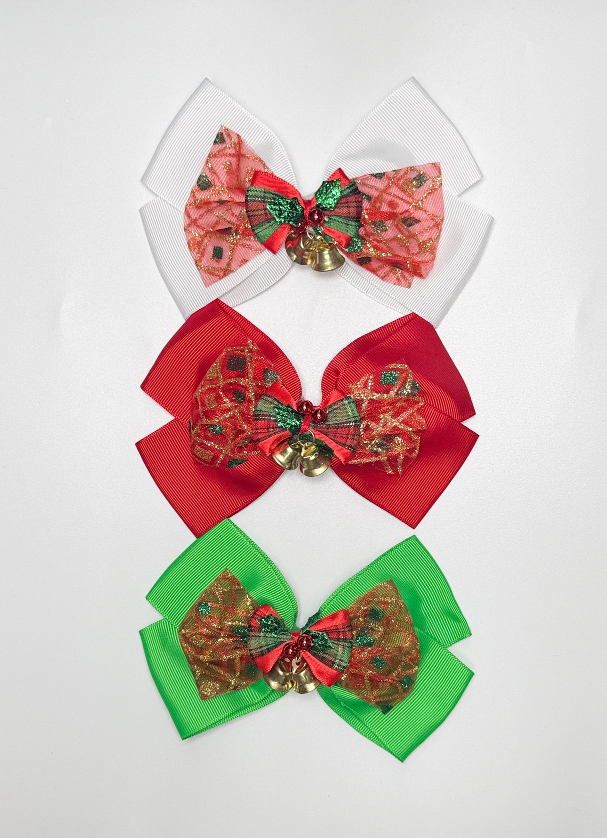 Fashion Christmas Bell Hairbows #XHR2373 (12PC)