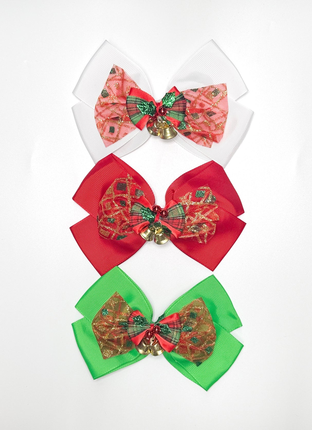 Fashion Christmas Bell Hairbows #XHR2373 (12PC)