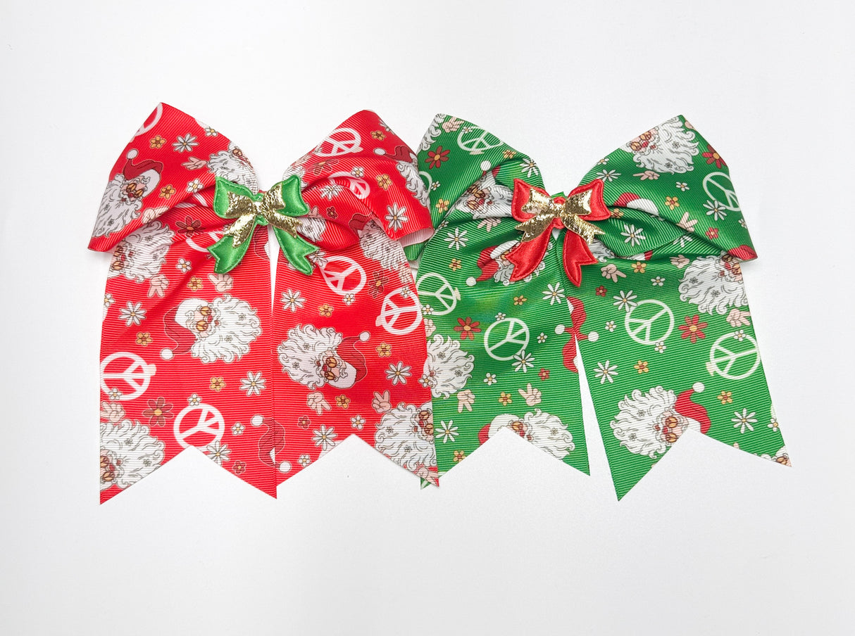 Fashion Santa Design Cheer Bow #QR2227 (12PC)