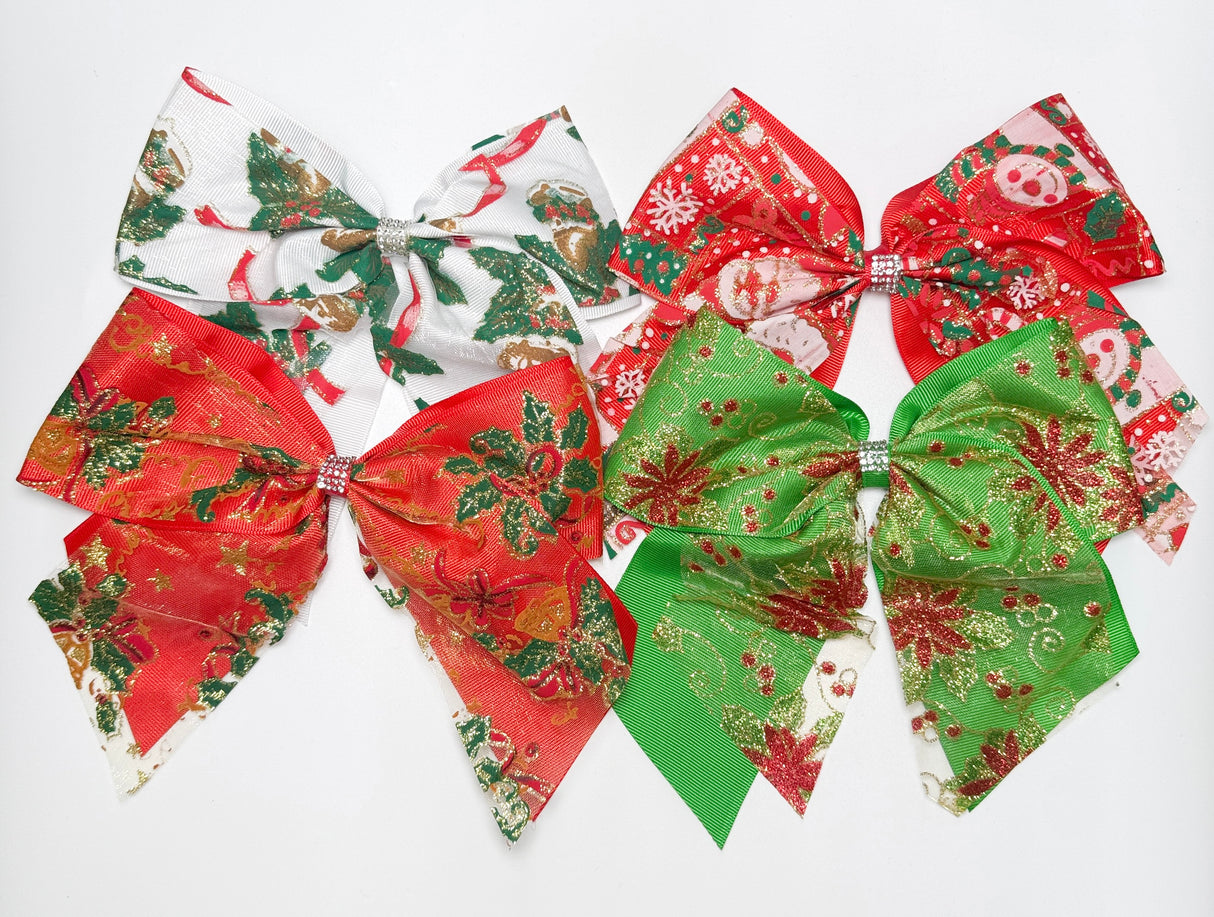 Fashion Christmas Cheer Hairbows #RBW0989R (12PC)