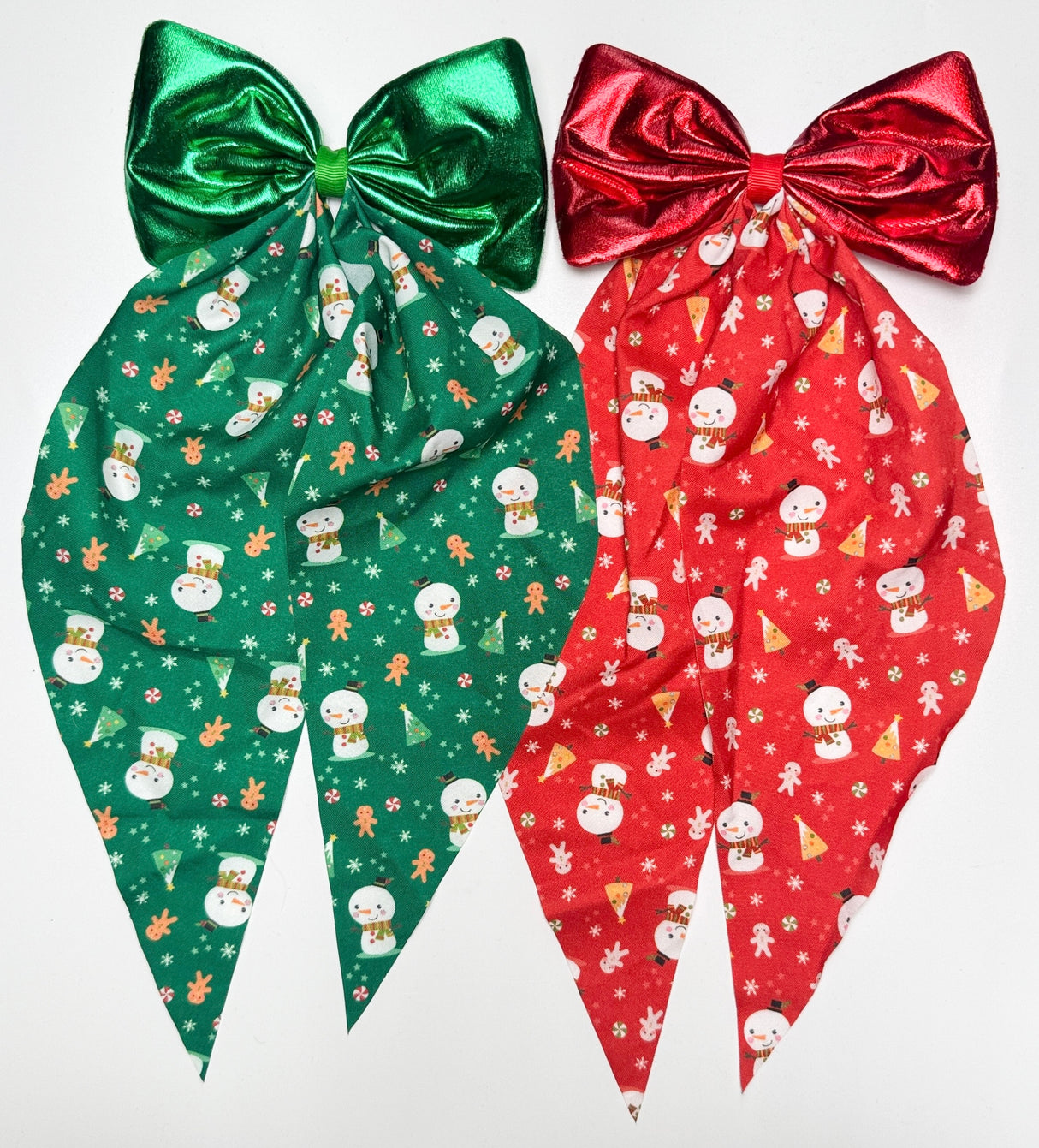 Fashion Snowman Long Tail Hairbows #CHC6024 (12PC)