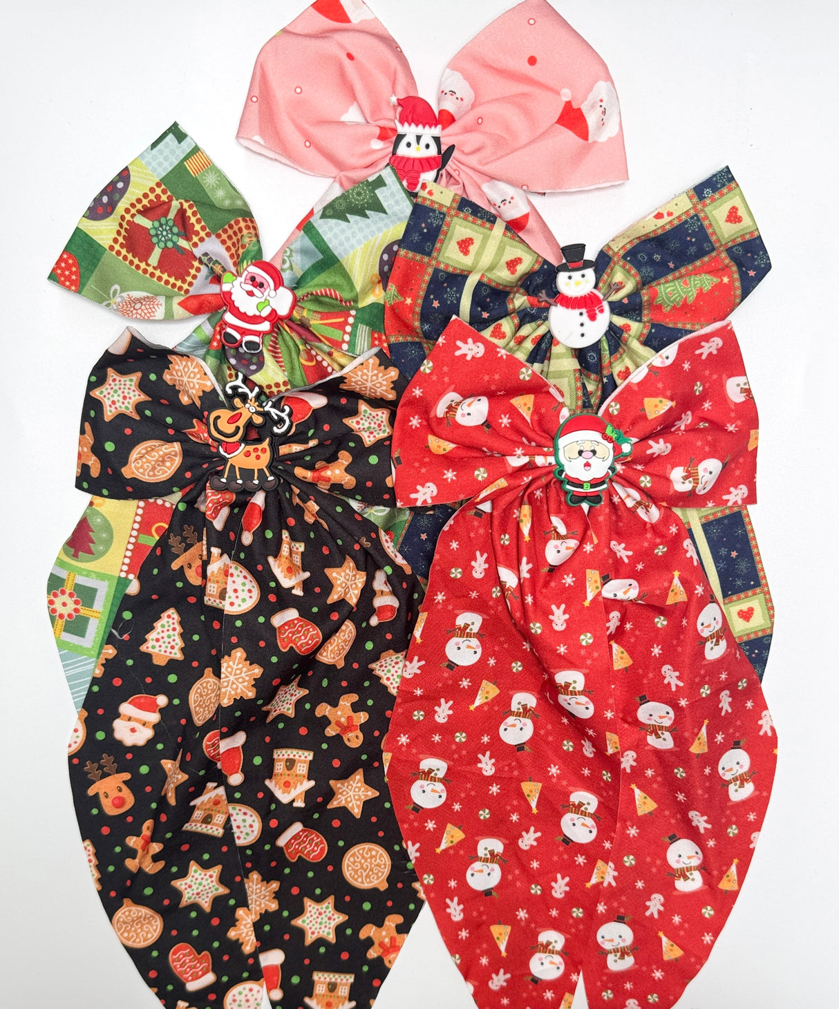 Fashion Christmas Design Long Tail Hairbows #CHC6014 (12PC)