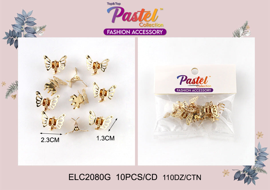 Fashion Gold / Silver Small Butterfly Hairclips #ELC2080 (12PC)