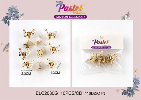 Fashion Gold / Silver Small Butterfly Hairclips #ELC2080 (12PC)