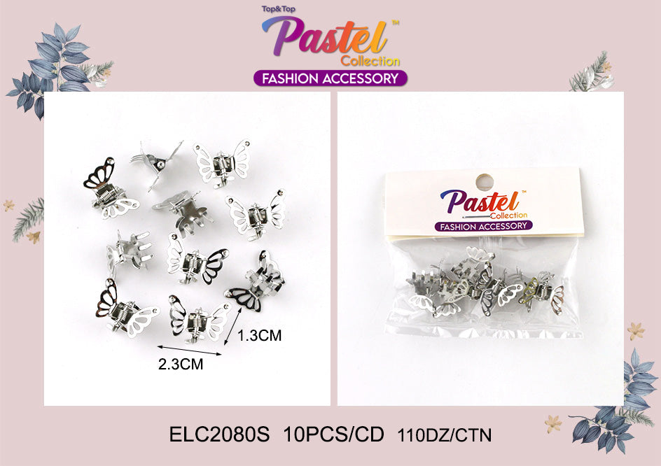 Fashion Gold / Silver Small Butterfly Hairclips #ELC2080 (12PC)