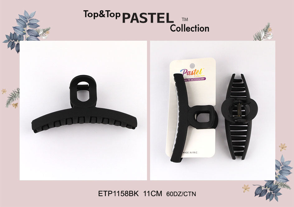 Fashion Hairclips #ETP1158BK - Black (12PC)