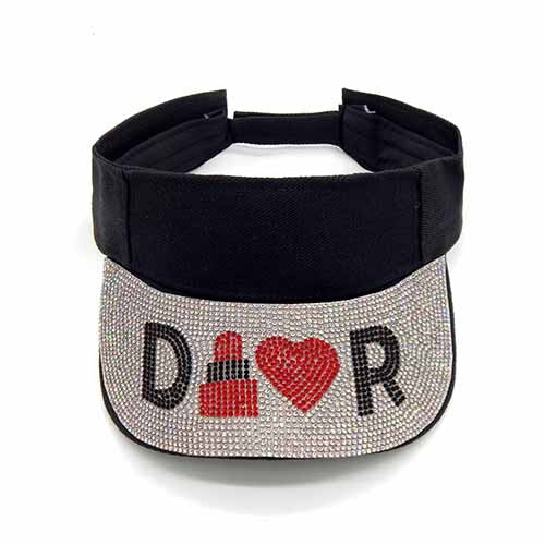 Fashion Visor Hat W/ Rhinestone Design #LH8162 - Multiple Colors (PC)