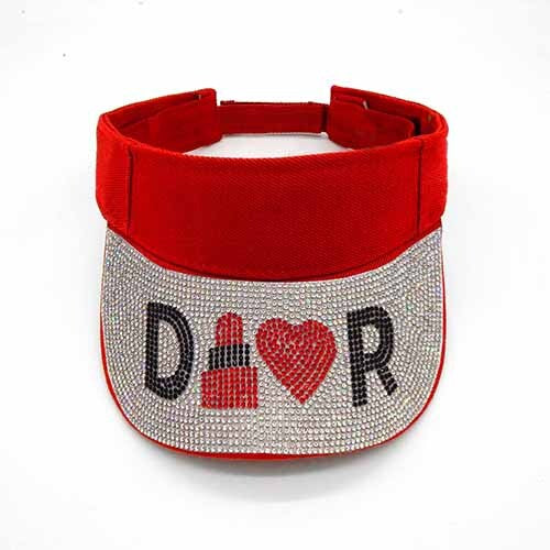 Fashion Visor Hat W/ Rhinestone Design #LH8162 - Multiple Colors (PC)