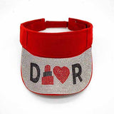 Fashion Visor Hat W/ Rhinestone Design #LH8162 - Multiple Colors (PC)