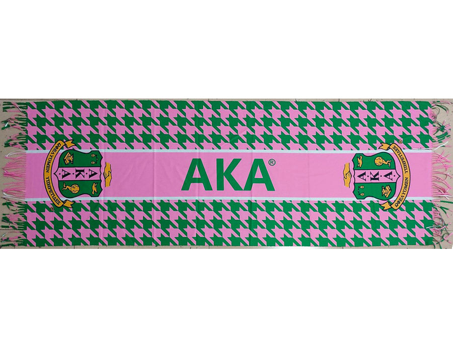 Fashion Sorority Letter Print Scarf #GS1505 Pink / Green (PC)