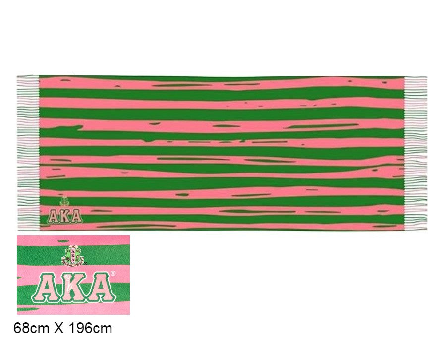 Fashion Sorority Letter Print Scarf #GS1506B Pink / Green (PC)