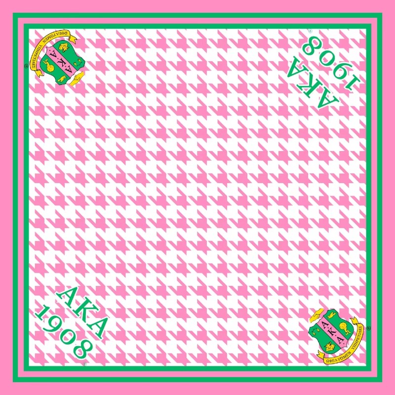 Fashion Sorority Letter Print Scarf #GS1516 Pink / Green (PC)