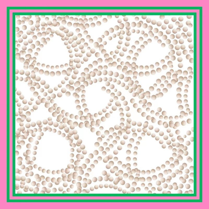Fashion Design Silk Scarf #GS1520 Pink/Green (PC)