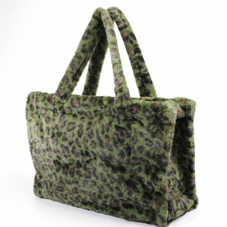 Fashion Fur Green Leopard Tote Bag #BFBAG-GNCHEETAH (PC)
