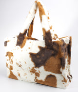 Fashion Fur Cow Print Tote Bag #BFBAG-WBCOW (PC)