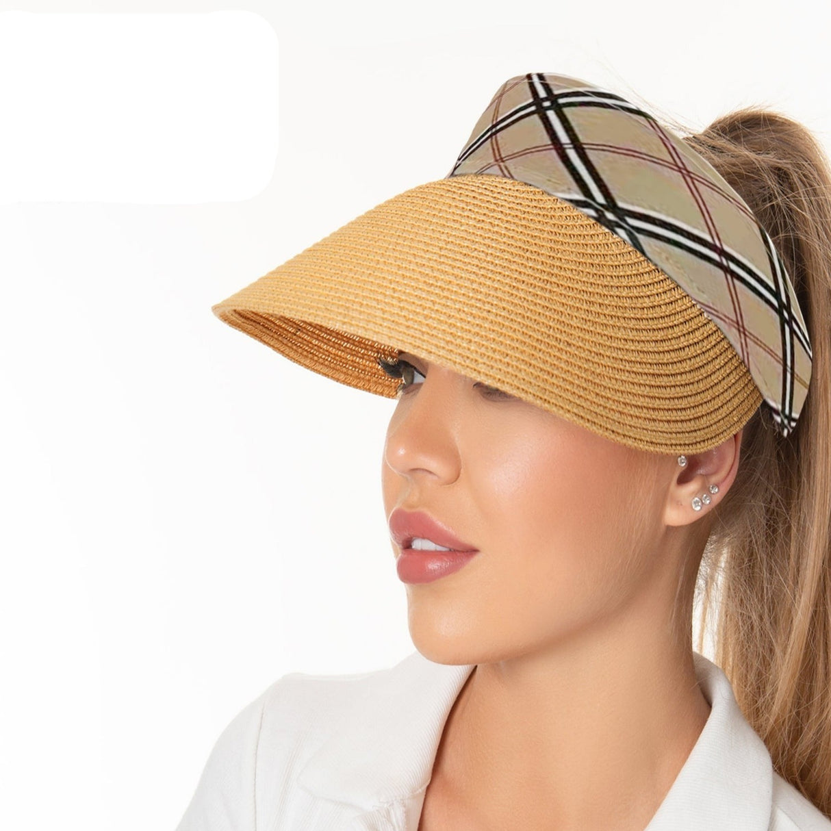 Fashion Visor Hat W/ Design #H3109 KHAKI (PC)