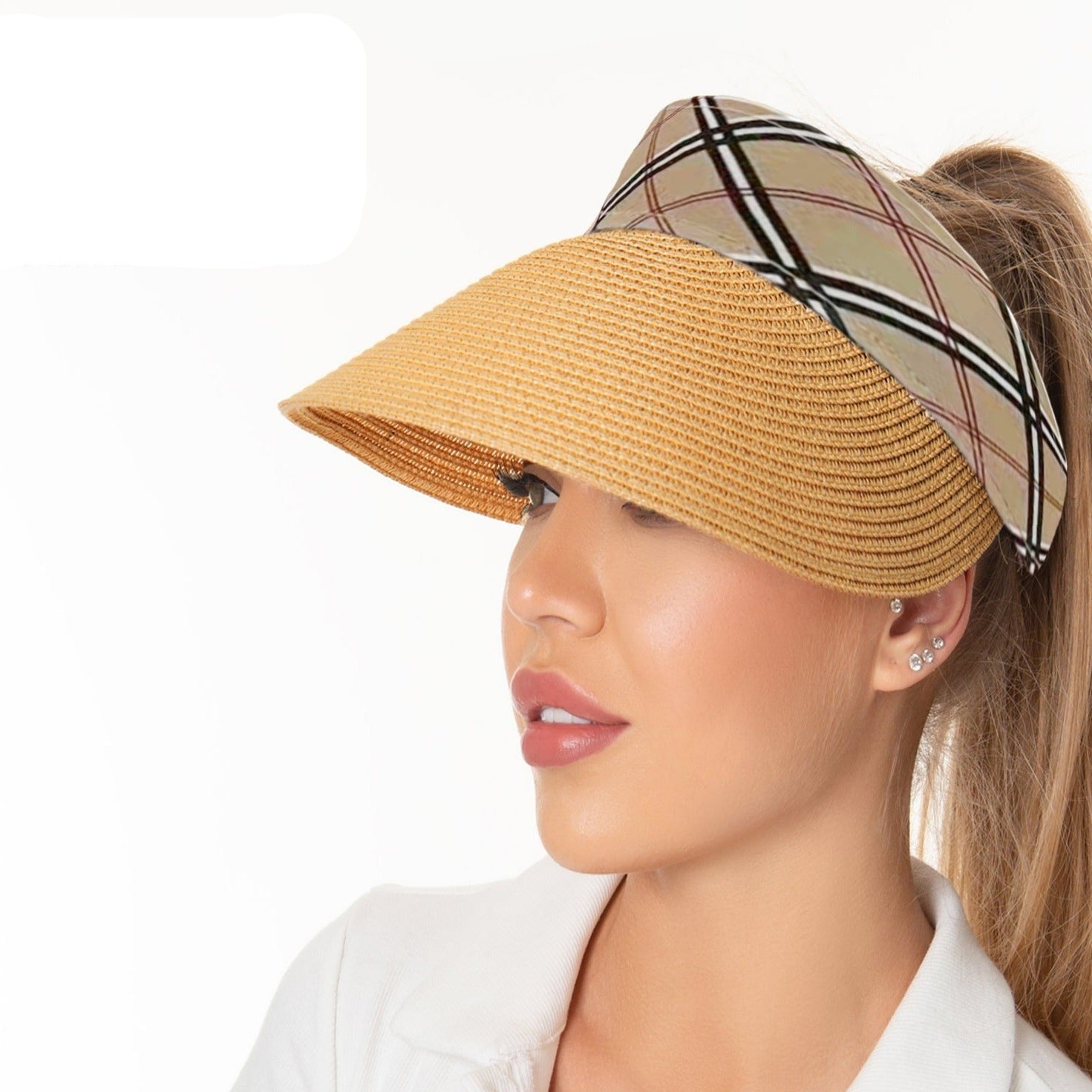 Fashion Visor Hat W/ Design #H3109 KHAKI (PC)