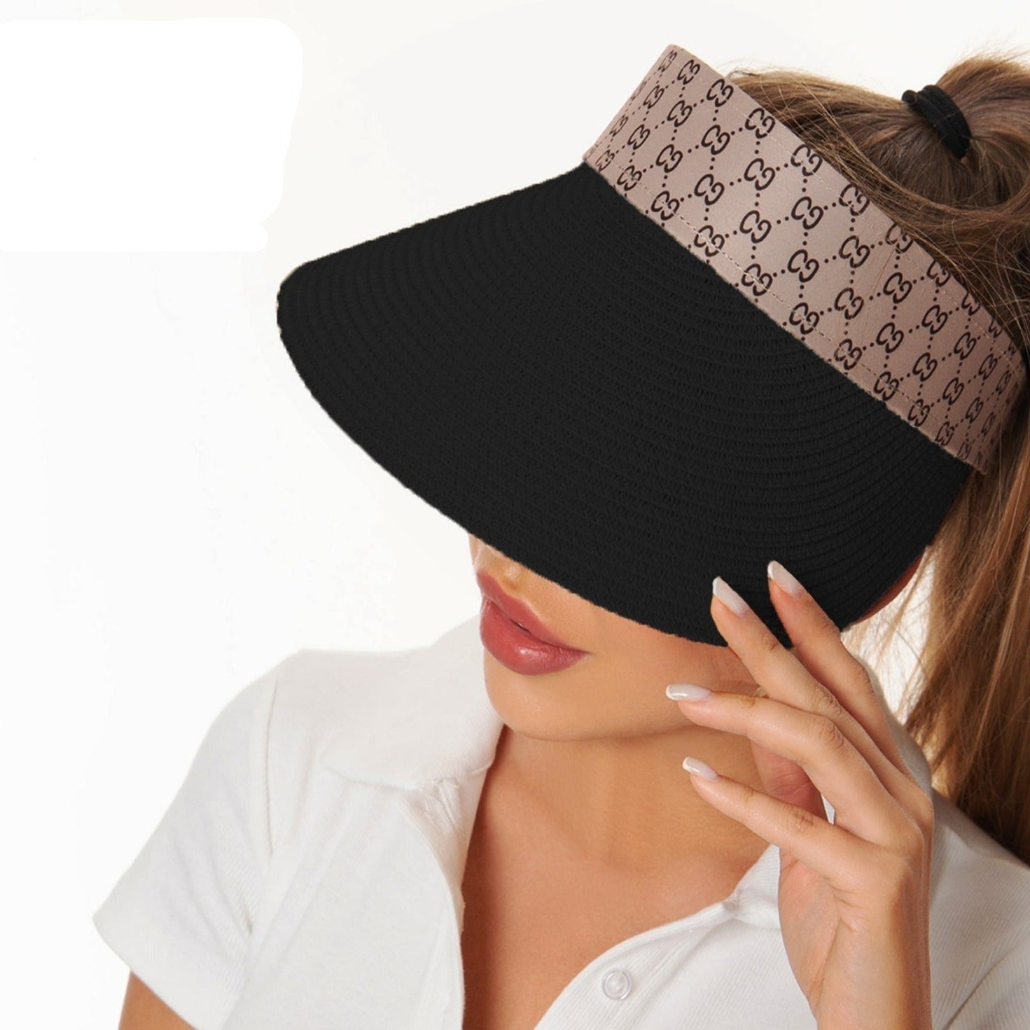 Fashion Visor Hat W/ Design #H3125 - BLACK (PC)