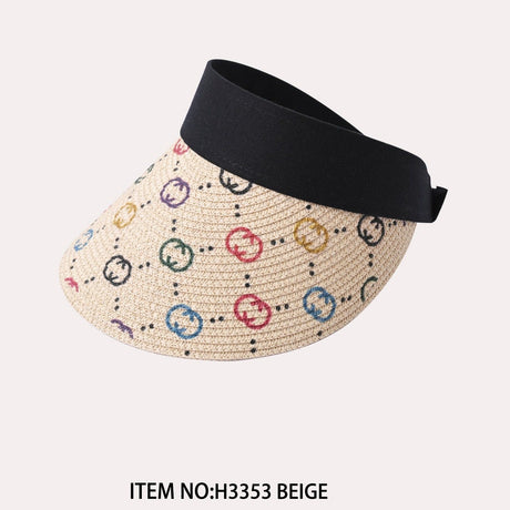 Fashion Visor Hat W/ Design #H3353 - Multiple Colors (PC)