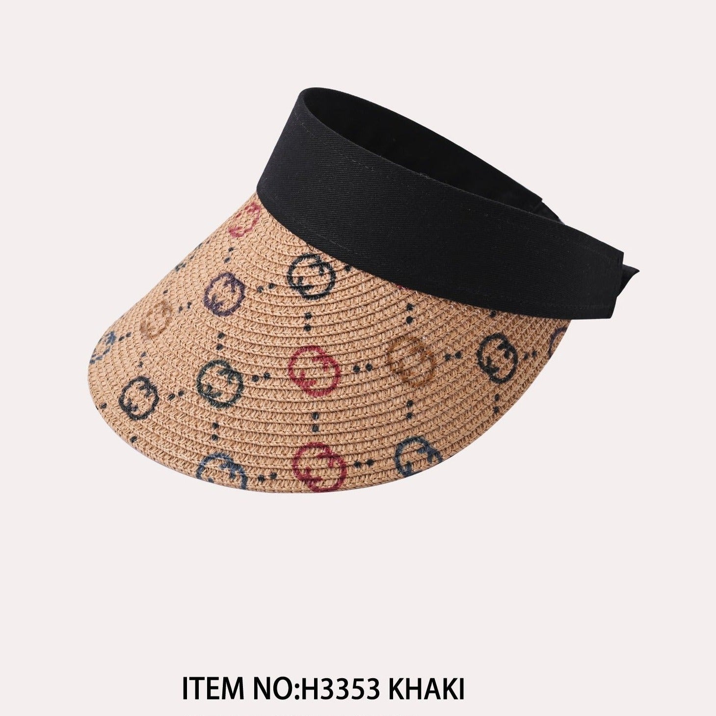 Fashion Visor Hat W/ Design #H3353 - Multiple Colors (PC)