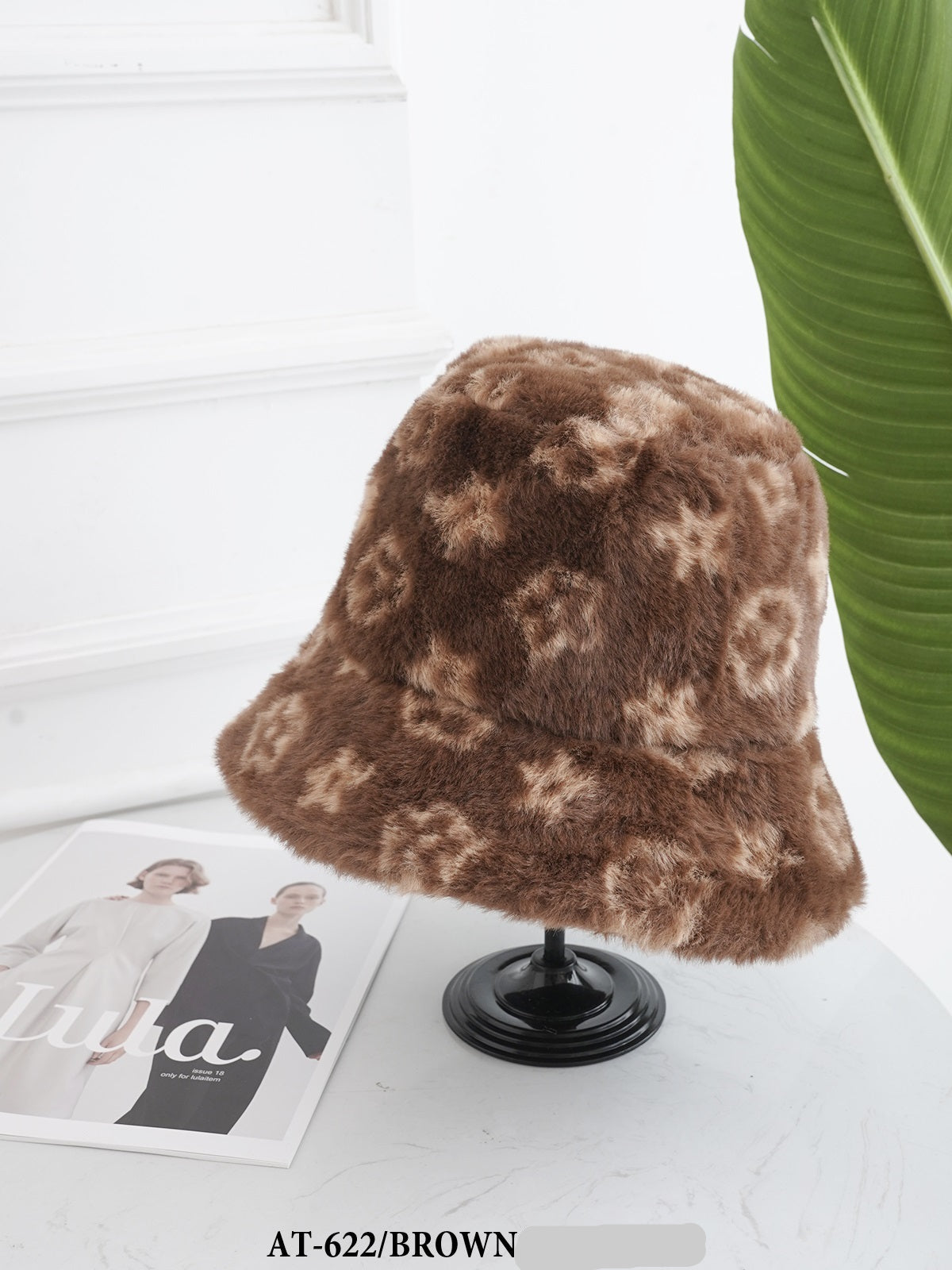 Fashion Fur Bucket Hat #AT622 - Brown (PC)